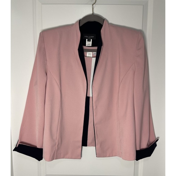 Miss Dorby Vintage Size 16 Pink Blazer And Tank Set Shoulder Pads Cuffed Sleeve - Picture 3 of 8